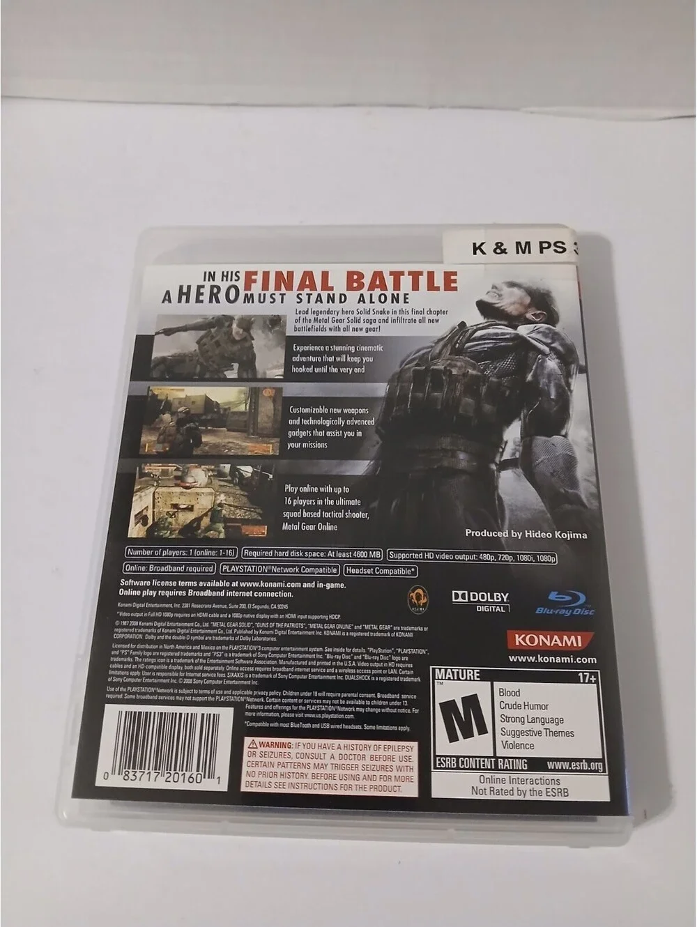 Metal Gear Solid 4: Guns of the Patriots (Sony PlayStation 3)